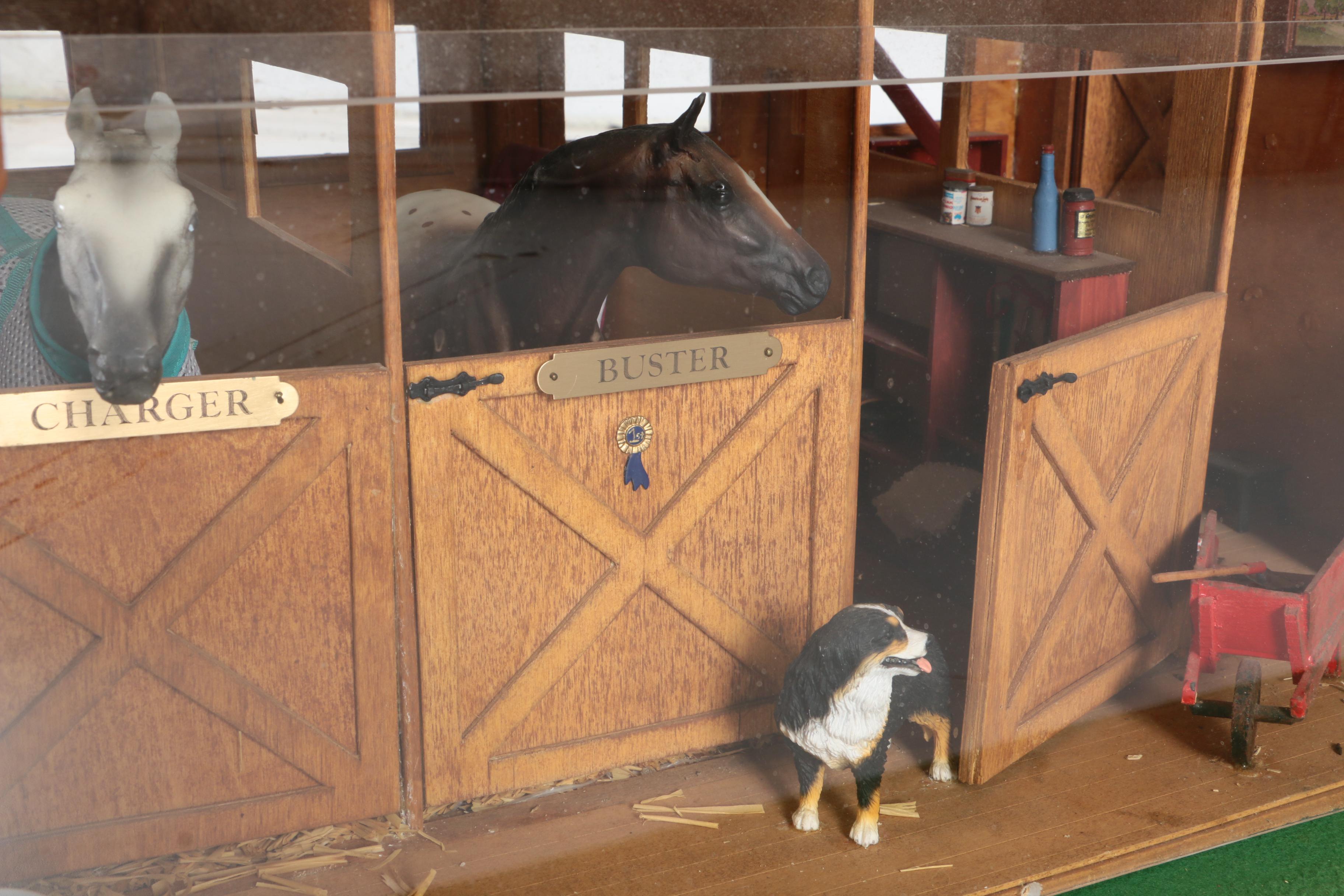 Handcrafted Miniature Barn Scene by Charles Tebelman