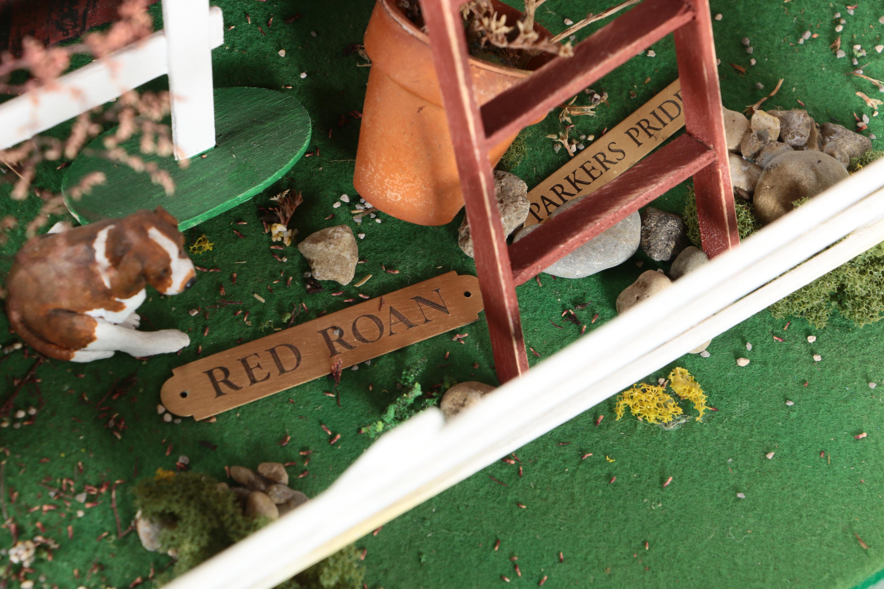 Handcrafted Miniature Barn Scene by Charles Tebelman