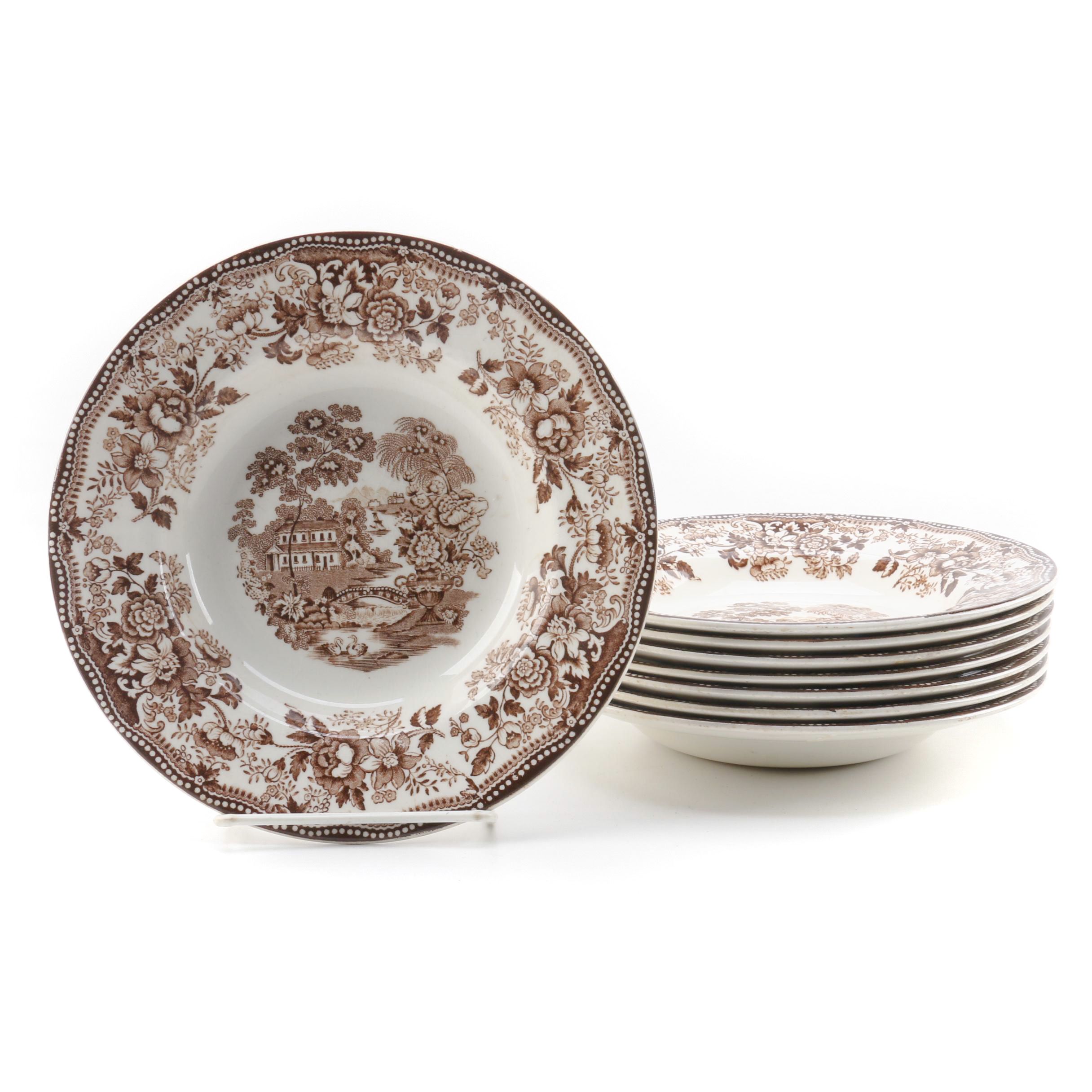 Royal Staffordshire "Tonquin Brown" Soup Bowls