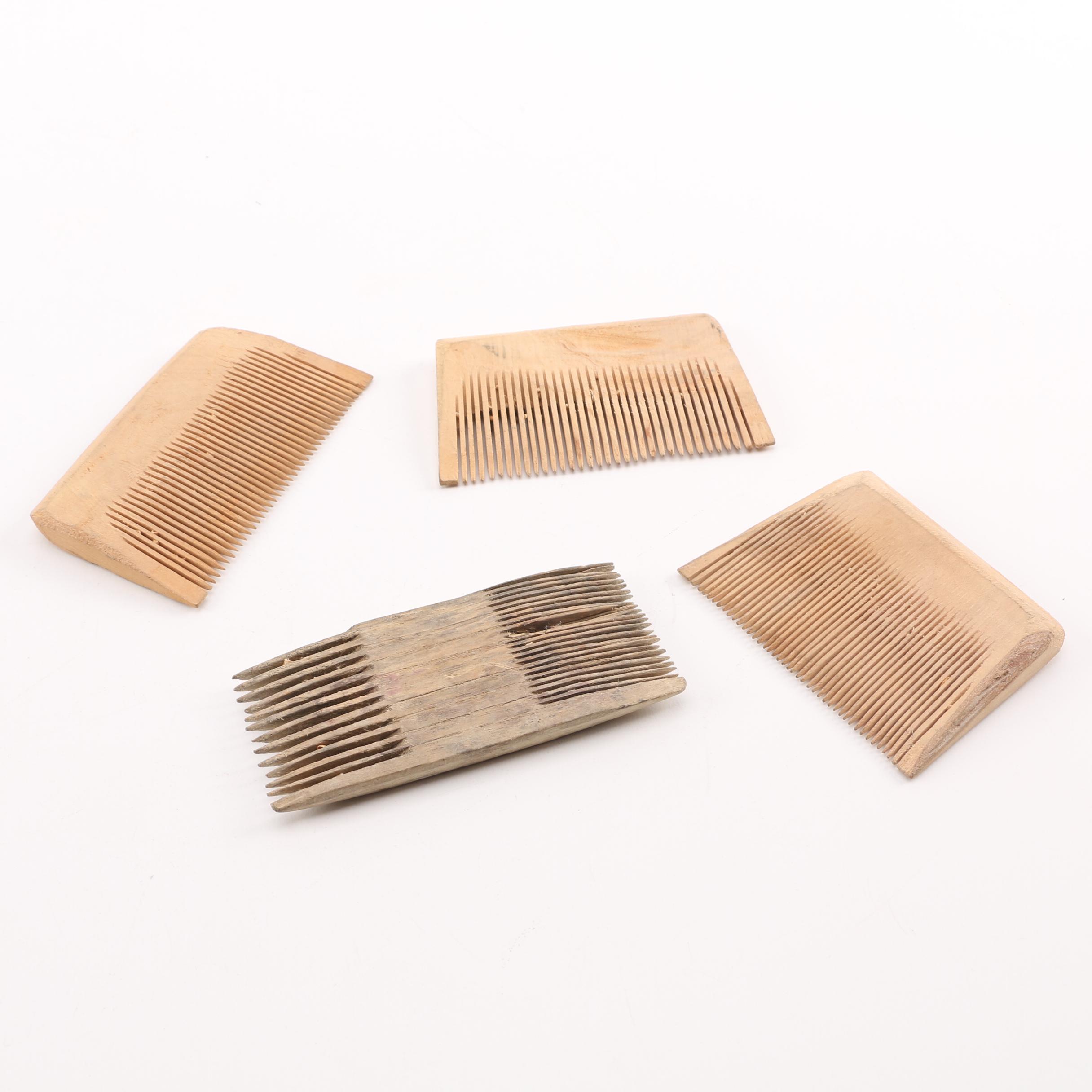 Carved Wood Lice Combs