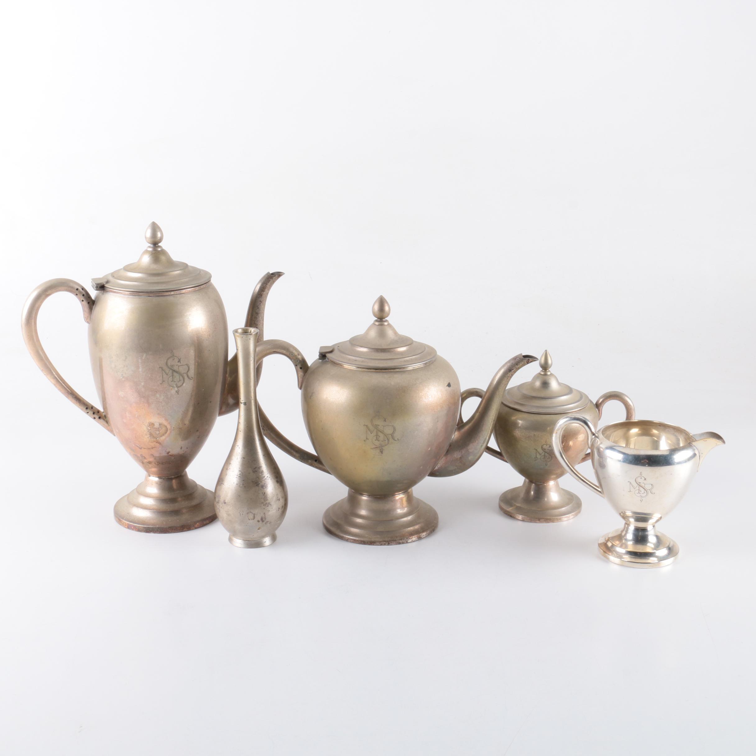 Sato Shoji Japanese Silver Plate Coffee and Tea Service