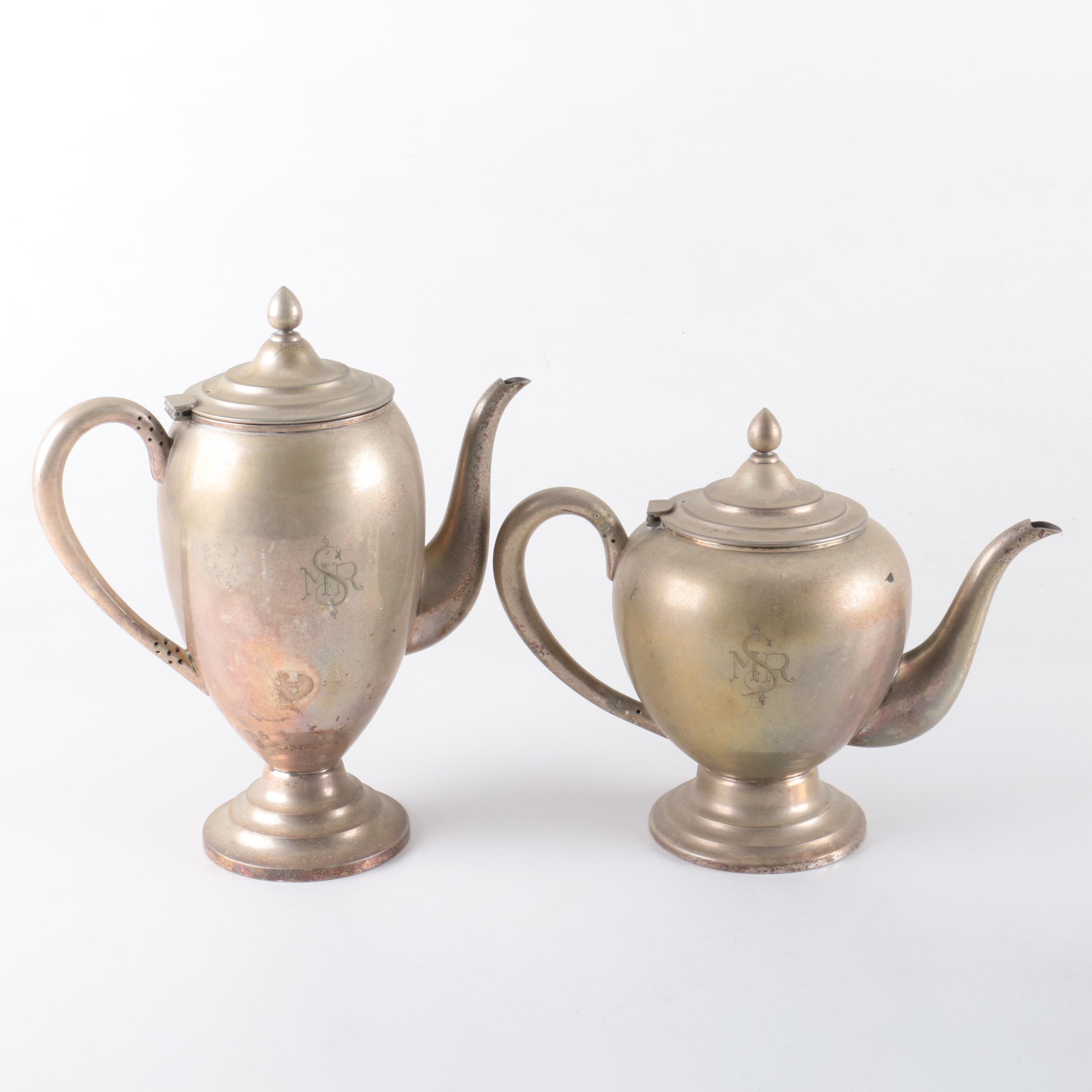 Sato Shoji Japanese Silver Plate Coffee and Tea Service