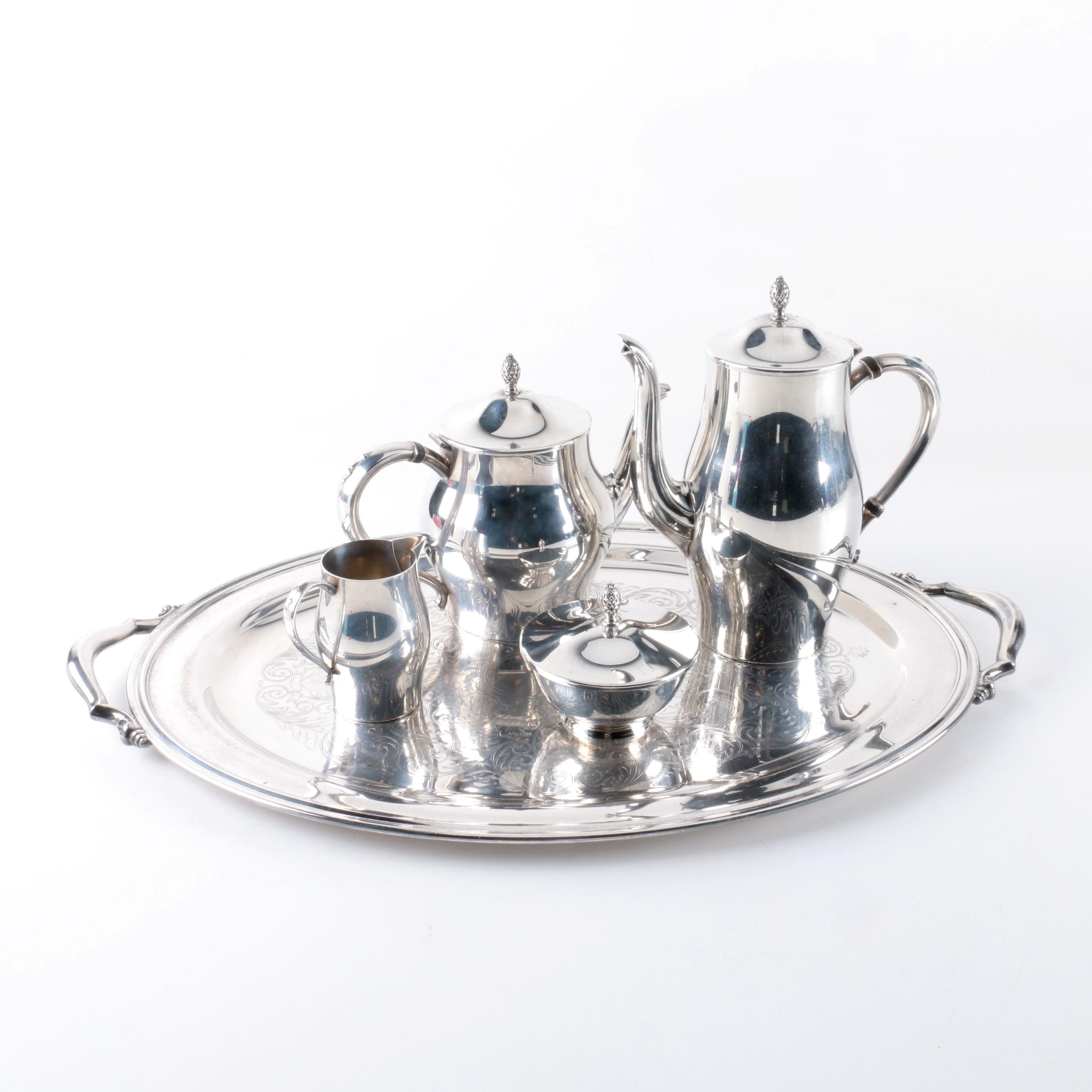 Oneida Paul Revere Style Silver Plate Coffee and Tea Service