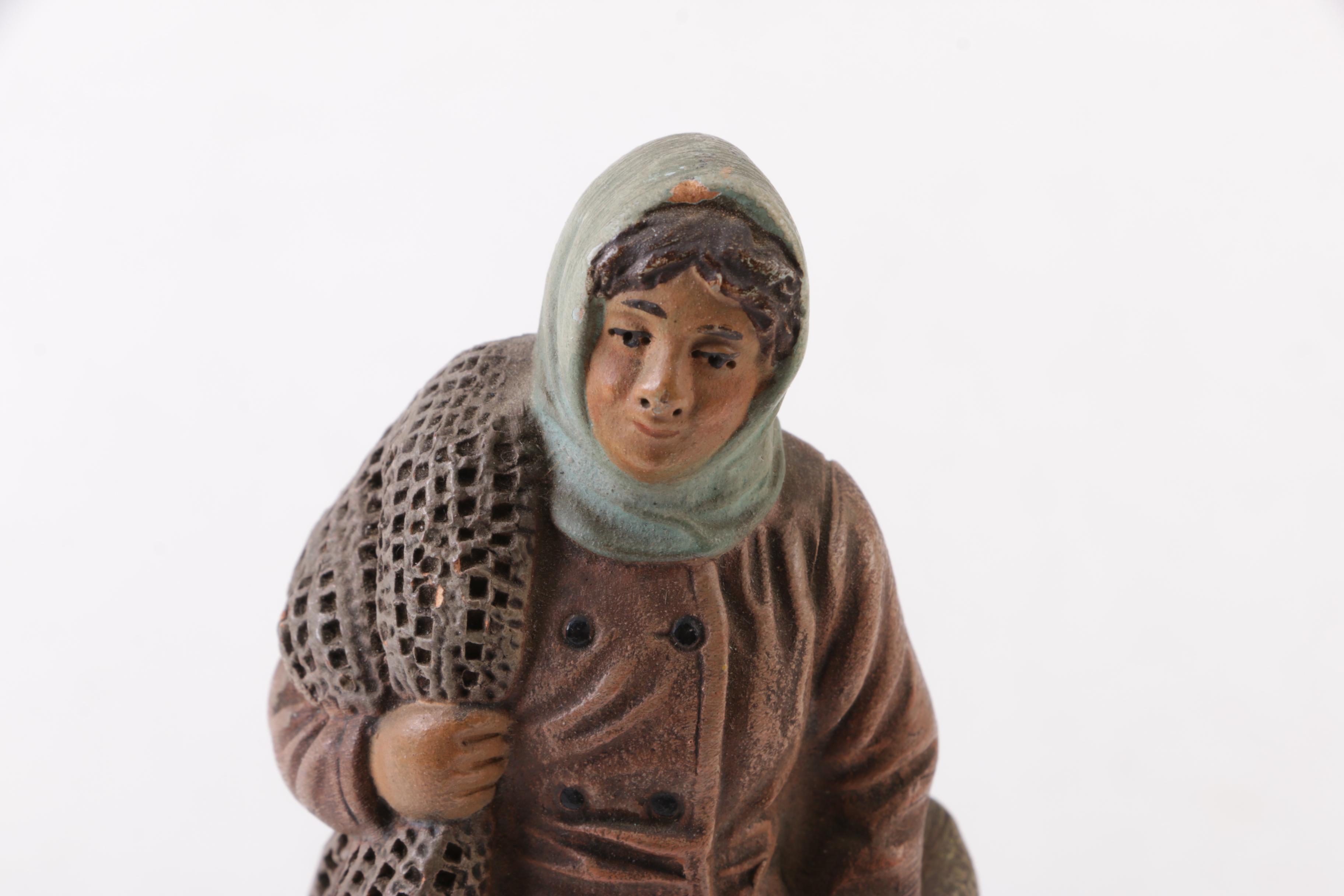 Vintage "Blaukeubergle" and Boy on Phone Figurines