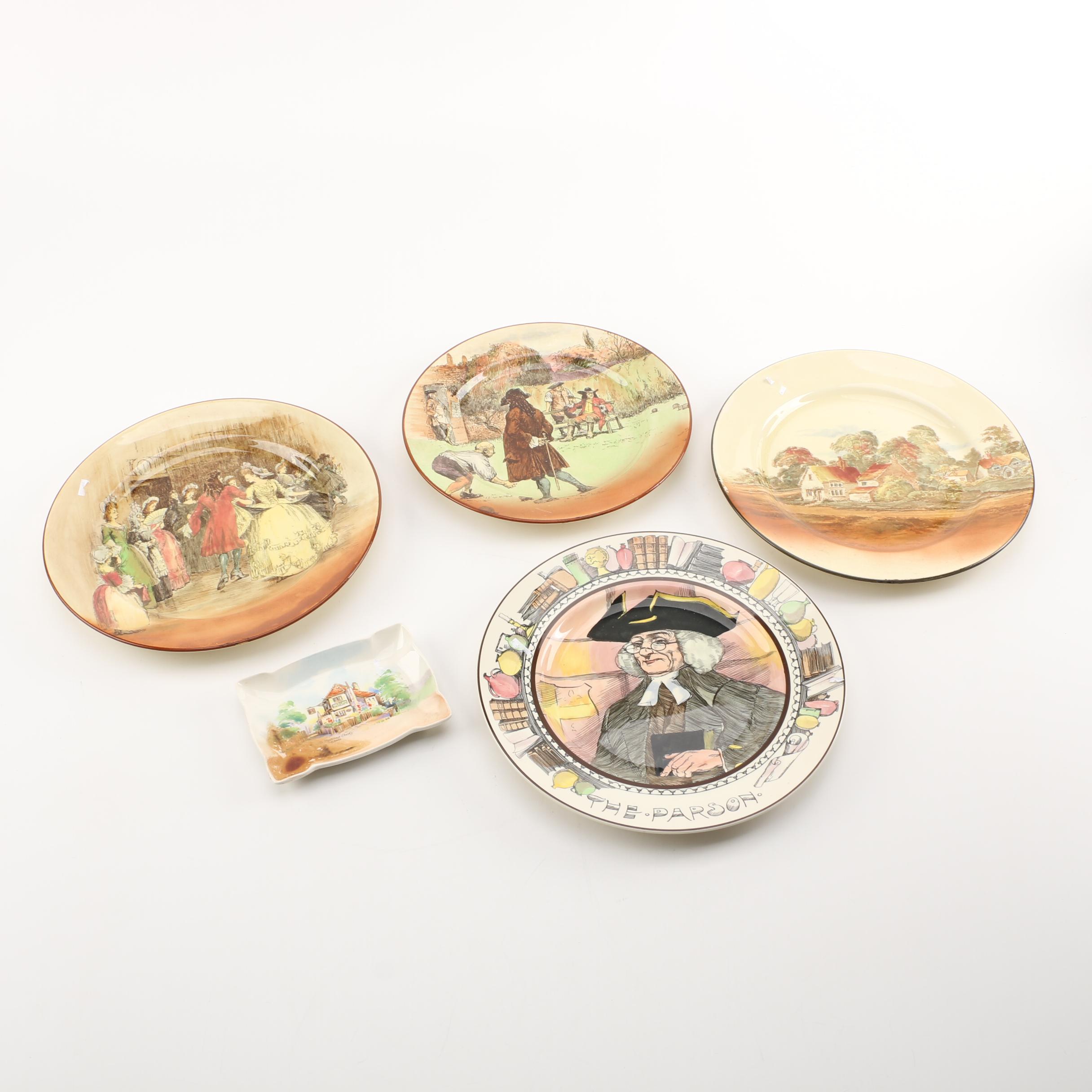 Vintage Royal Doulton Seriesware Including "Sir Roger De Coverly" Plates