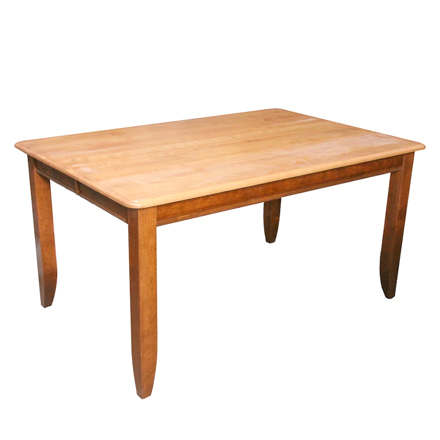 Solid Wood Dining Table with Extension Leaf