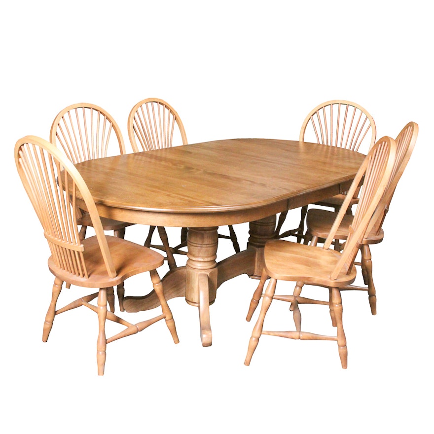 Farmhouse Dining Table and Six Chairs