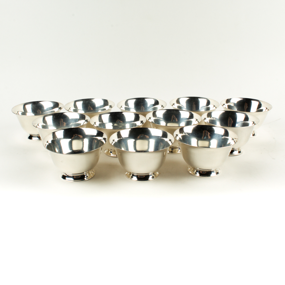 Vintage Paul Revere Style Silver Plate Bowl Set