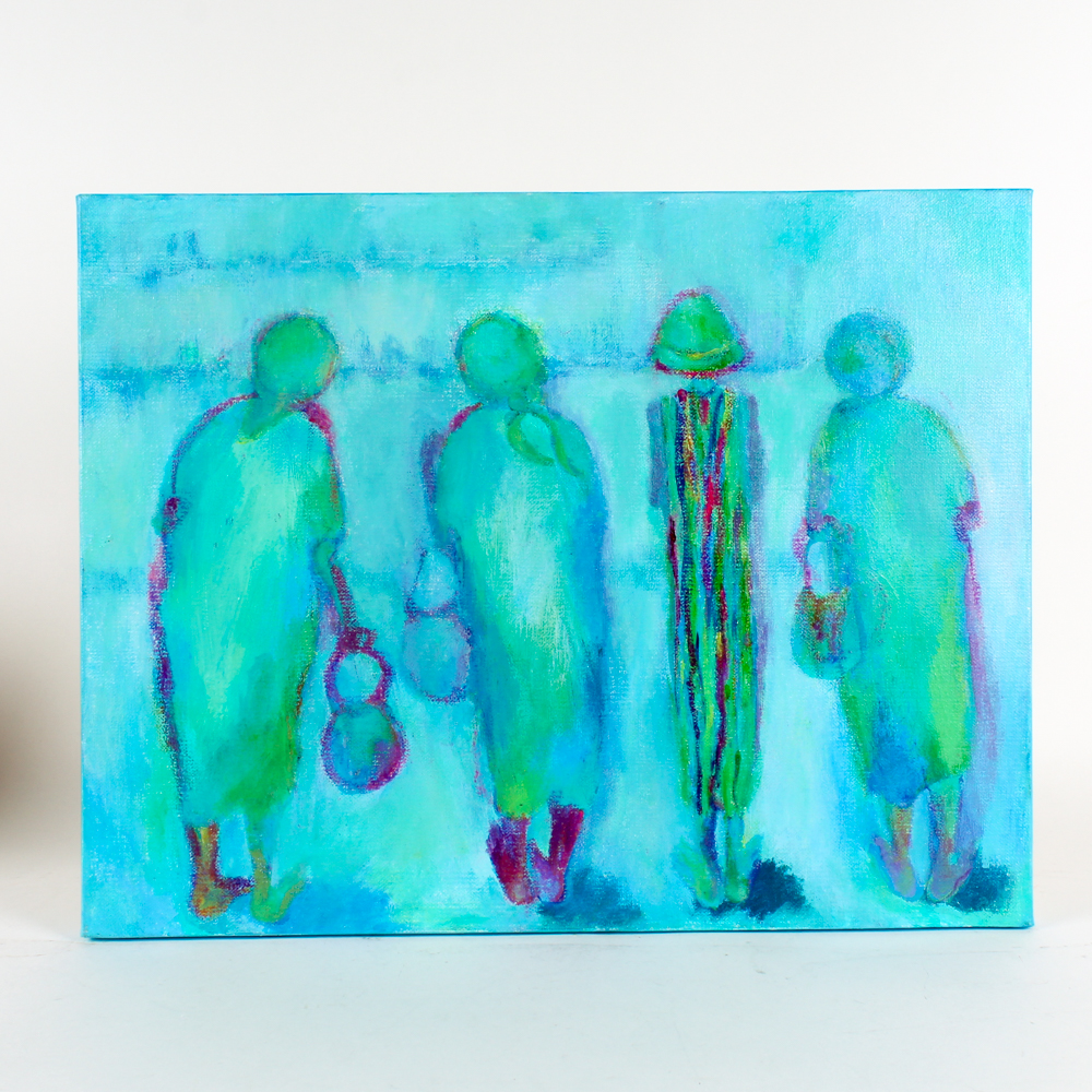 Linda Sasse Acrylic Painting on Canvas "Saturday Afternoon"