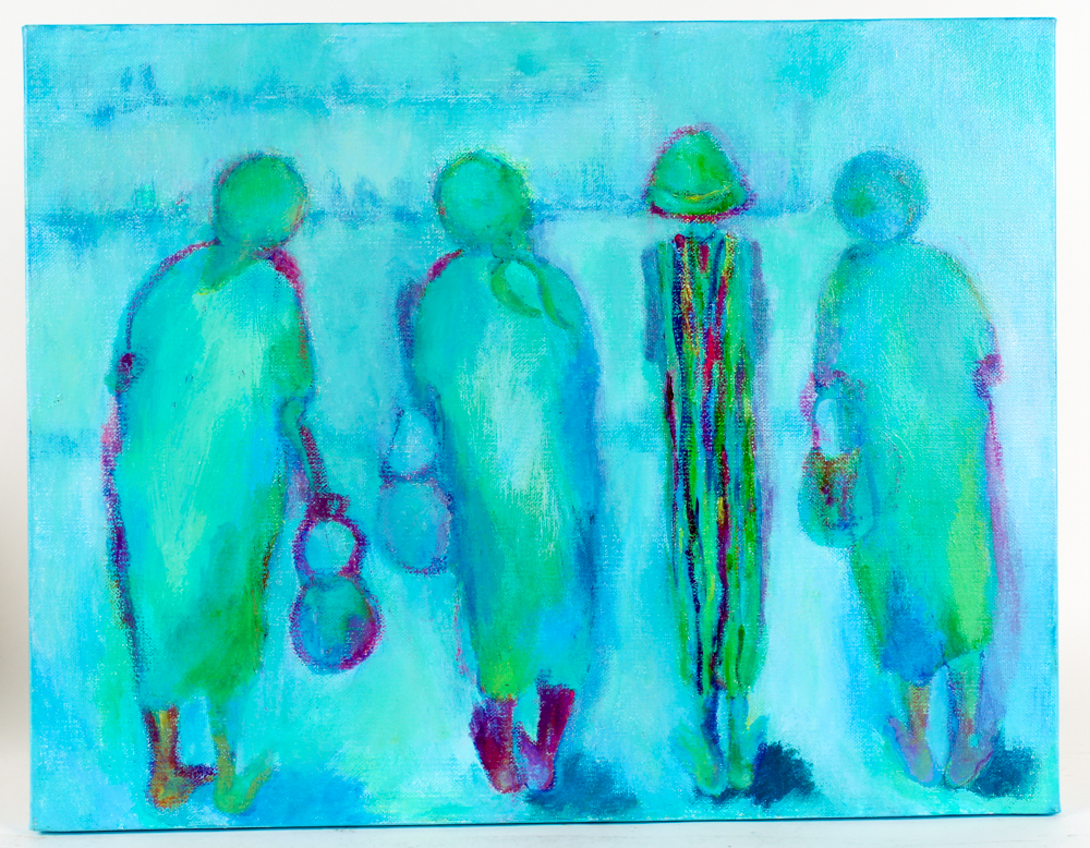 Linda Sasse Acrylic Painting on Canvas "Saturday Afternoon"