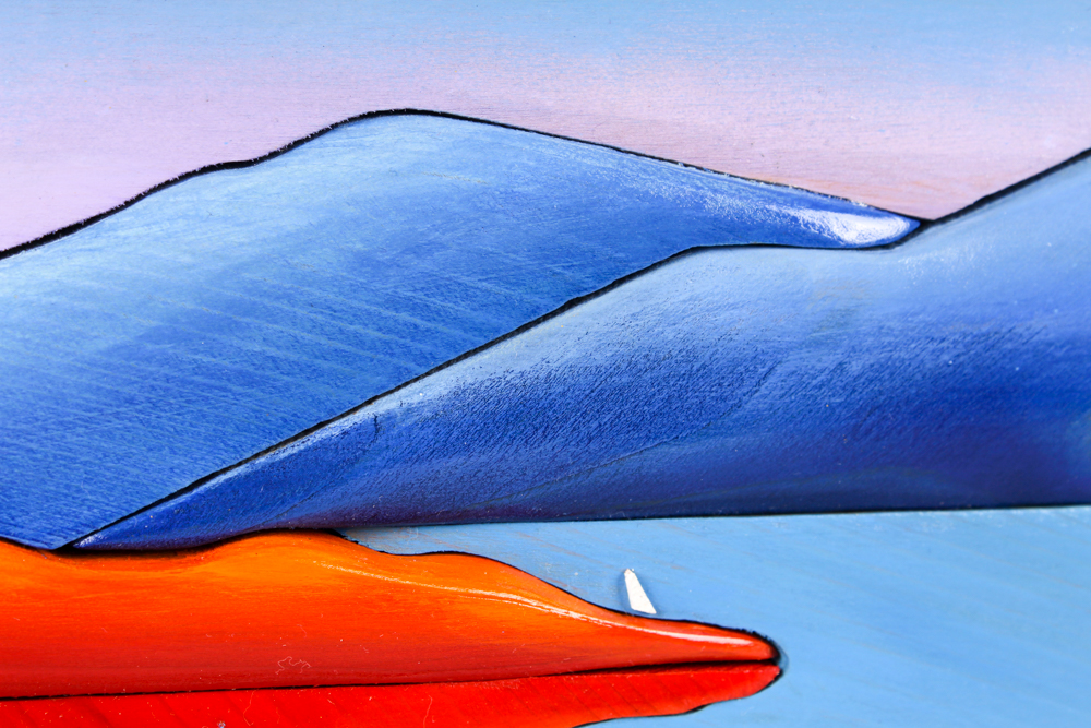 Jeffrey Waller Acrylic Painted Carved Wooden Sculpture