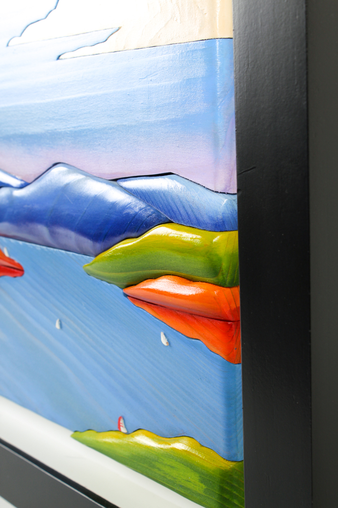 Jeffrey Waller Acrylic Painted Carved Wooden Sculpture