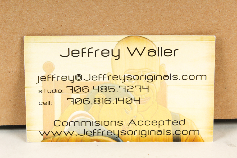 Jeffrey Waller Acrylic Painted Carved Wooden Sculpture