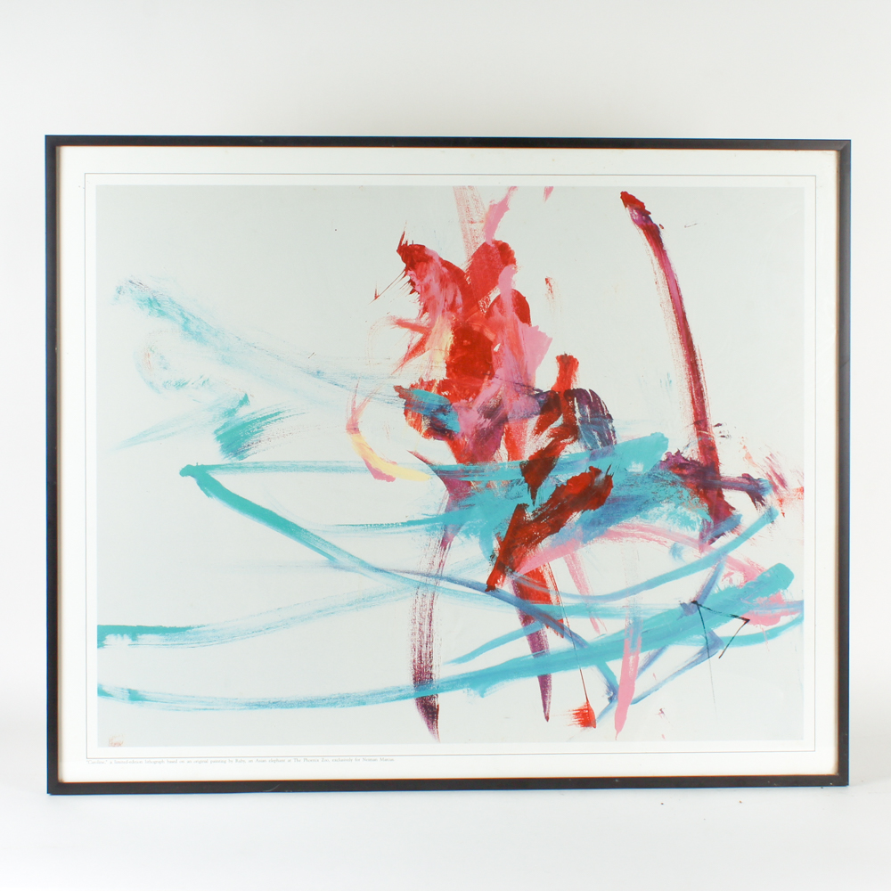 Reproduction Print After a Painting by Ruby the Elephant