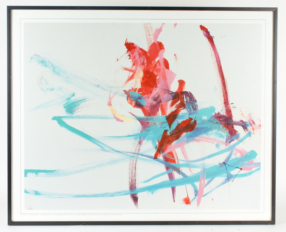 Reproduction Print After a Painting by Ruby the Elephant