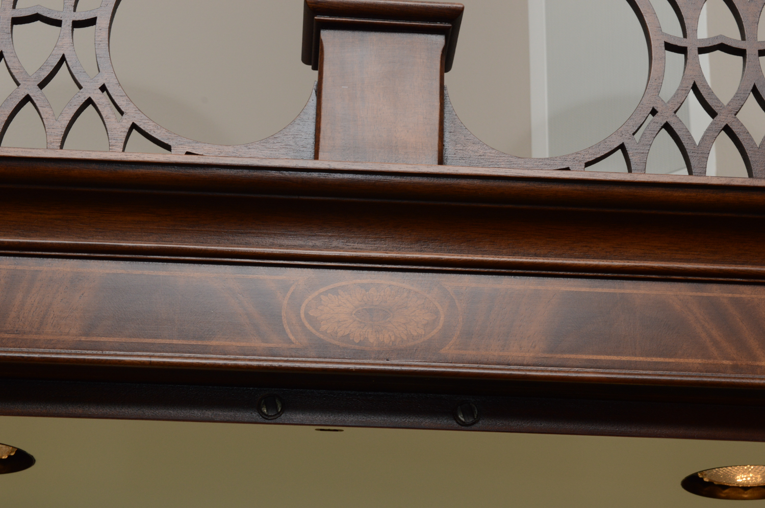 Chippendale Style Lighted Corner Cabinet