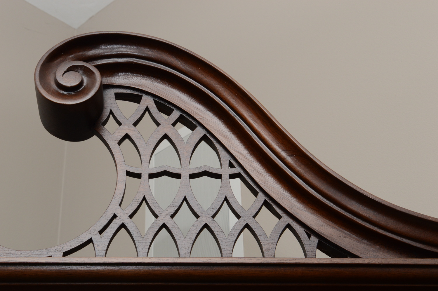 Chippendale Style Lighted Corner Cabinet