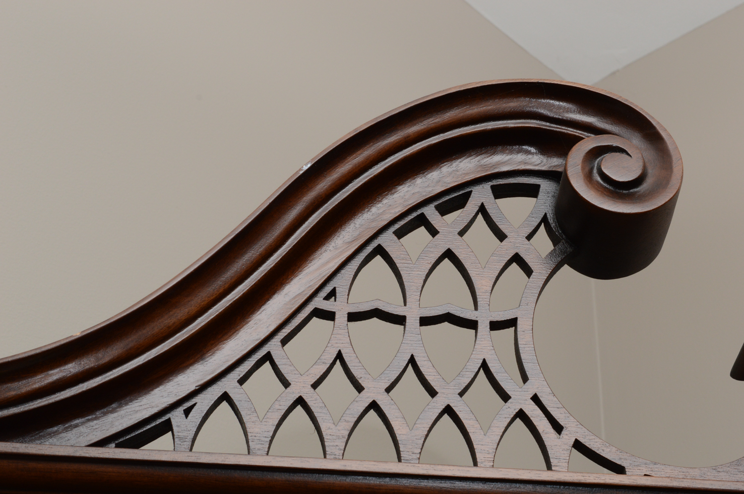 Chippendale Style Lighted Corner Cabinet