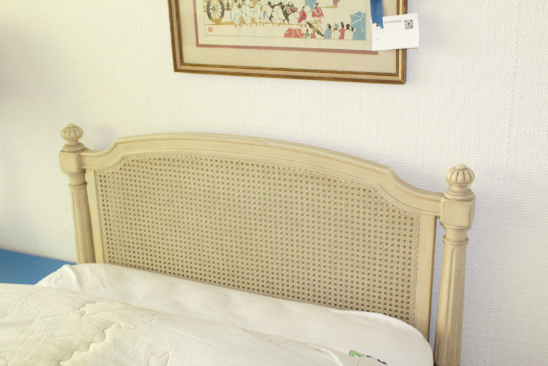 Vintage Cream-Painted Twin Bed Frame by Rusco Industries