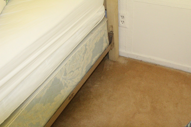 Vintage Cream-Painted Twin Bed Frame by Rusco Industries