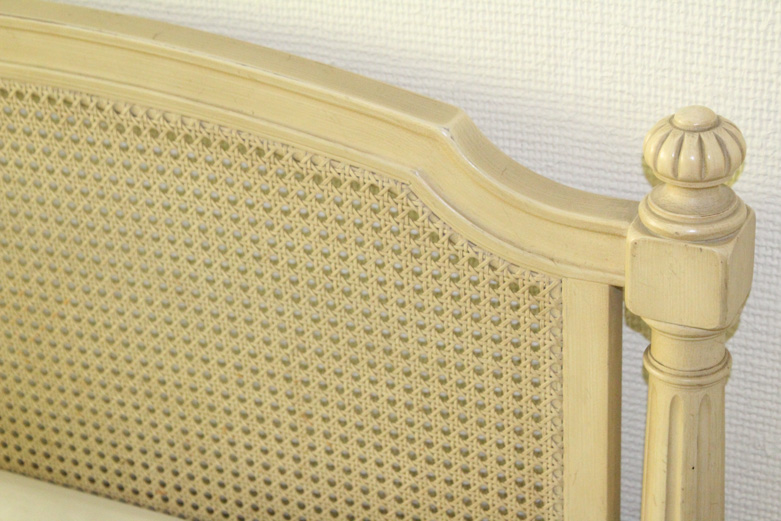 Vintage Cream-Painted Twin Bed Frame by Rusco Industries