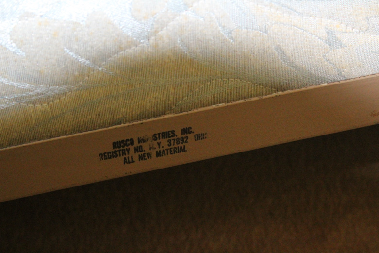 Vintage Cream-Painted Twin Bed Frame by Rusco Industries