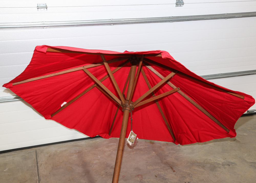 Pottery Barn Outdoor Umbrella and Martha Stewart Base