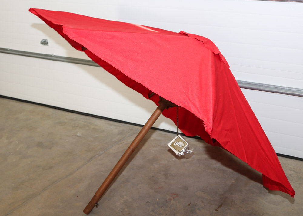 Pottery Barn Outdoor Umbrella and Martha Stewart Base