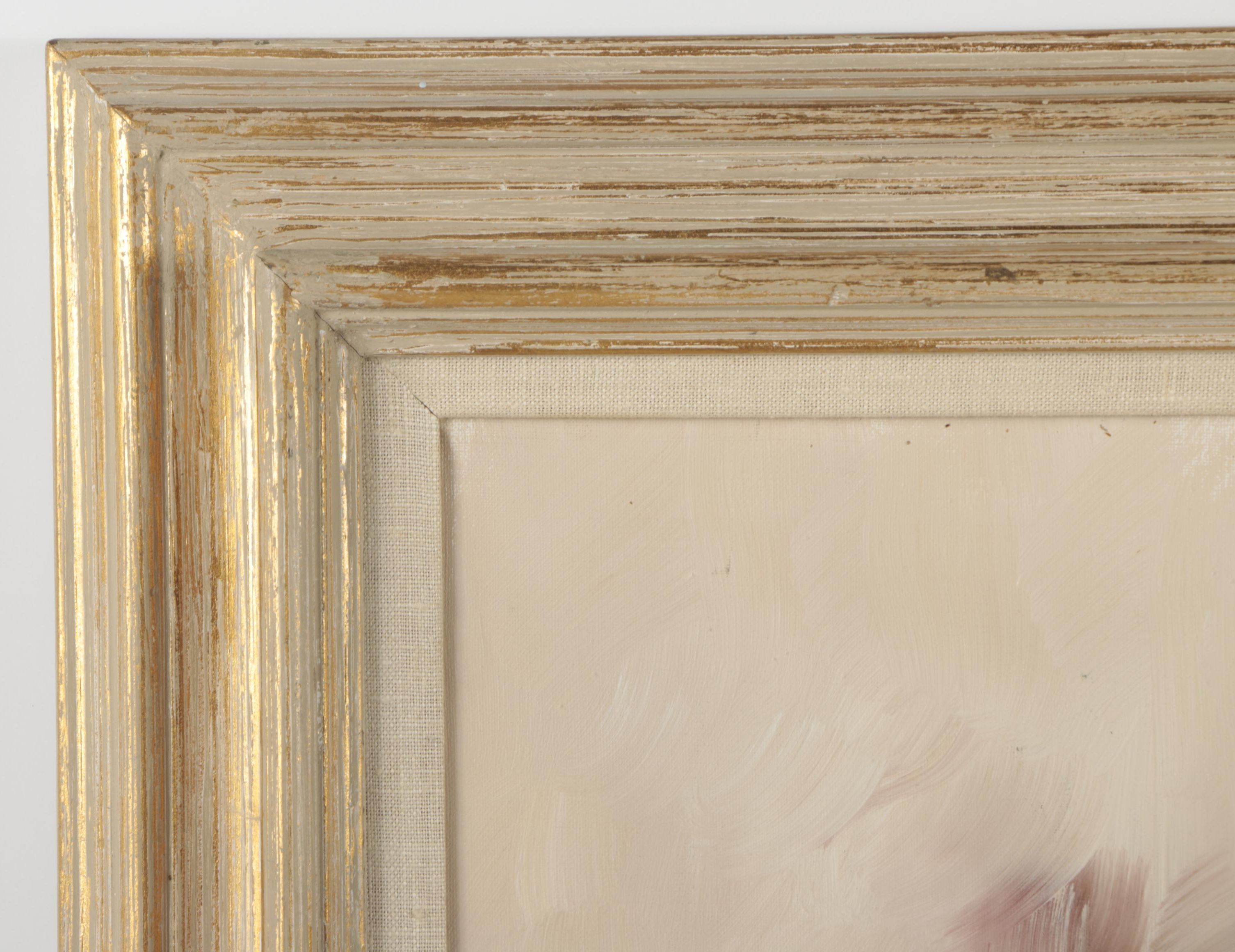 A. Silver Oil Painting of Flowers