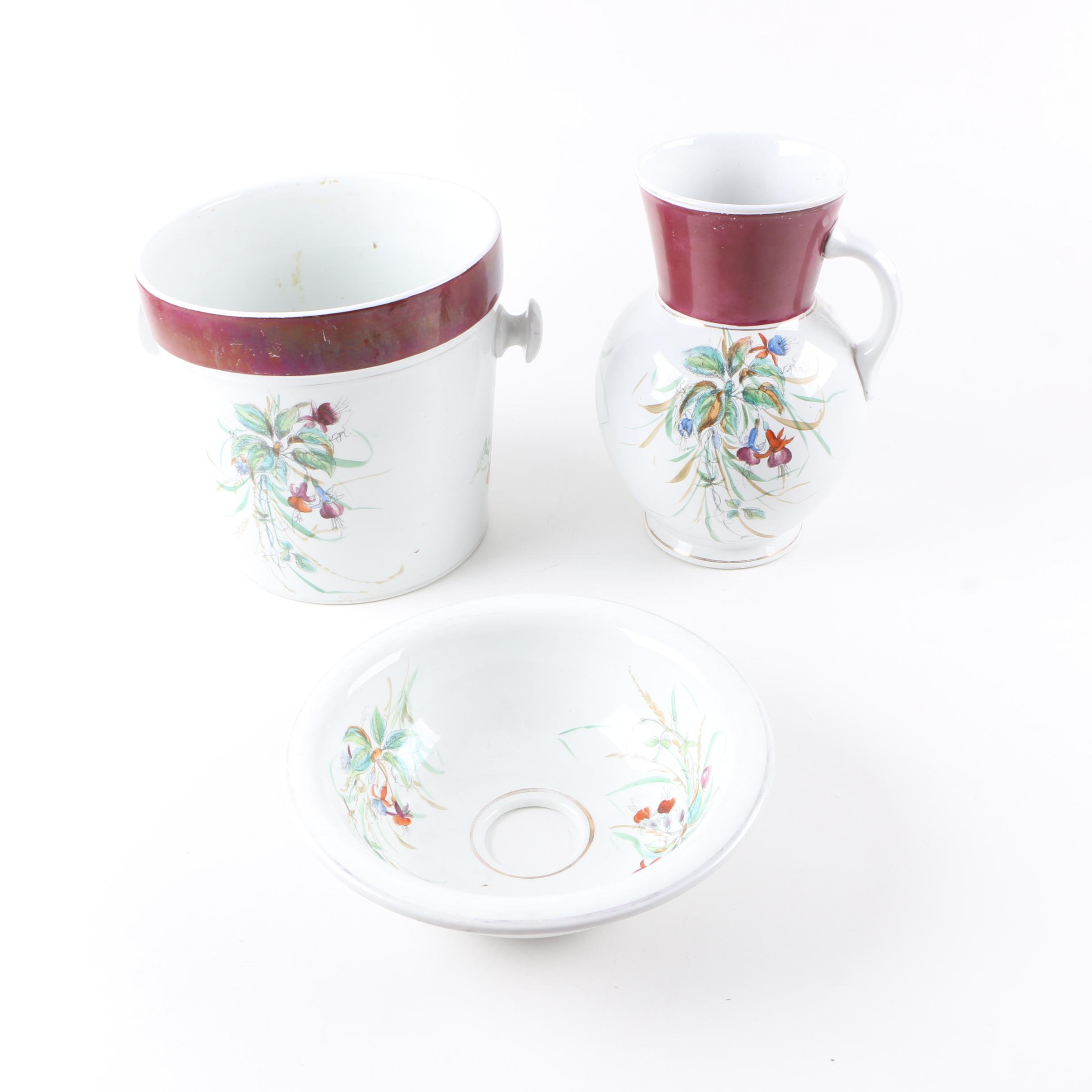 Ironstone Pitcher and Slop Jar