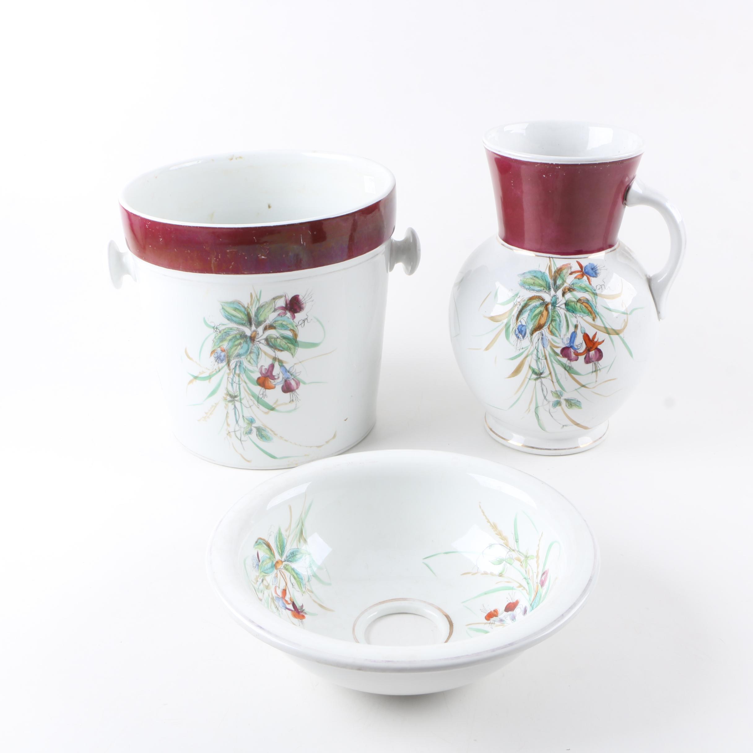 Ironstone Pitcher and Slop Jar