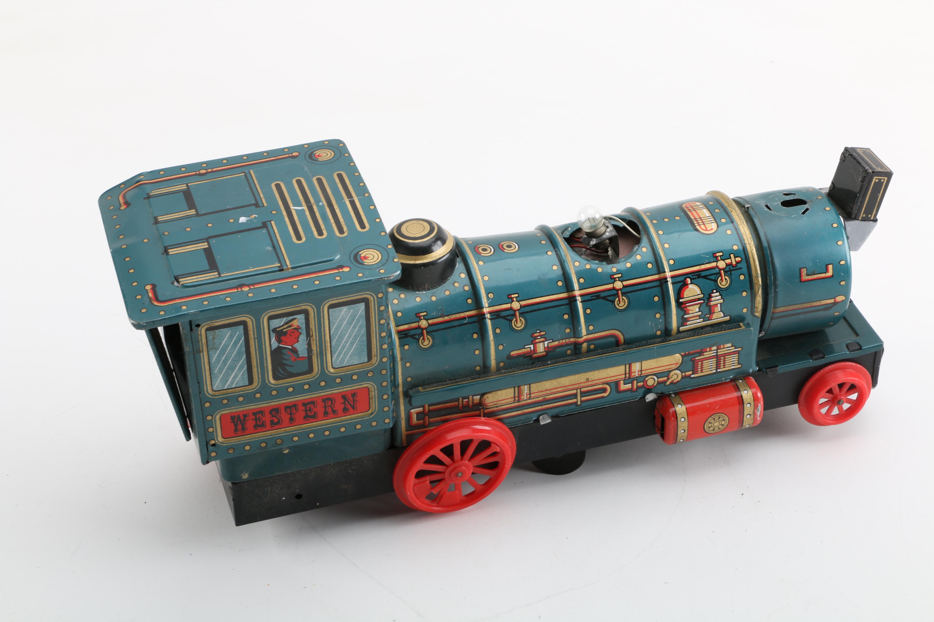 Tin Litho Toys and Train Track