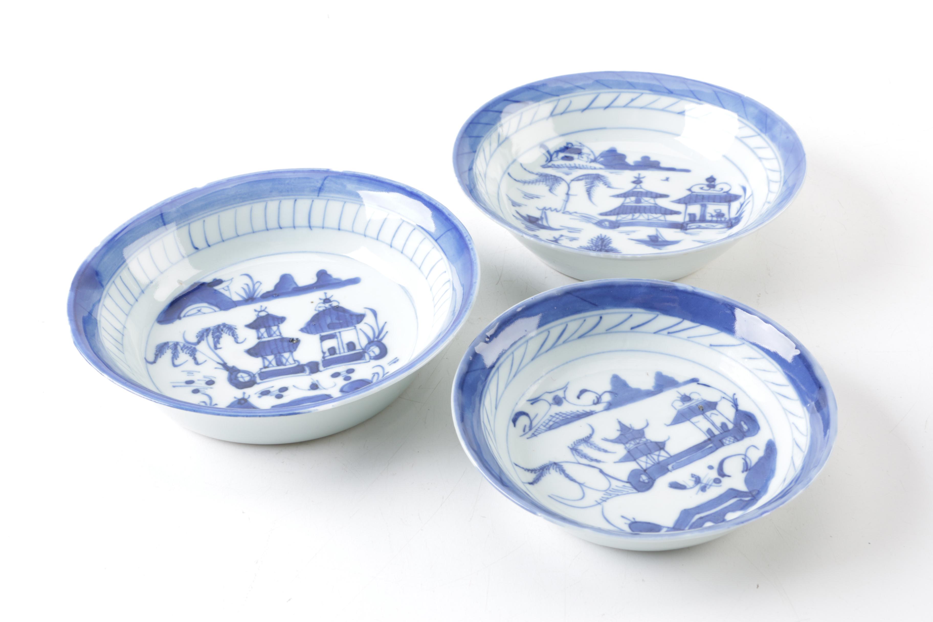 Antique Chinese Export Canton Porcelain Tableware