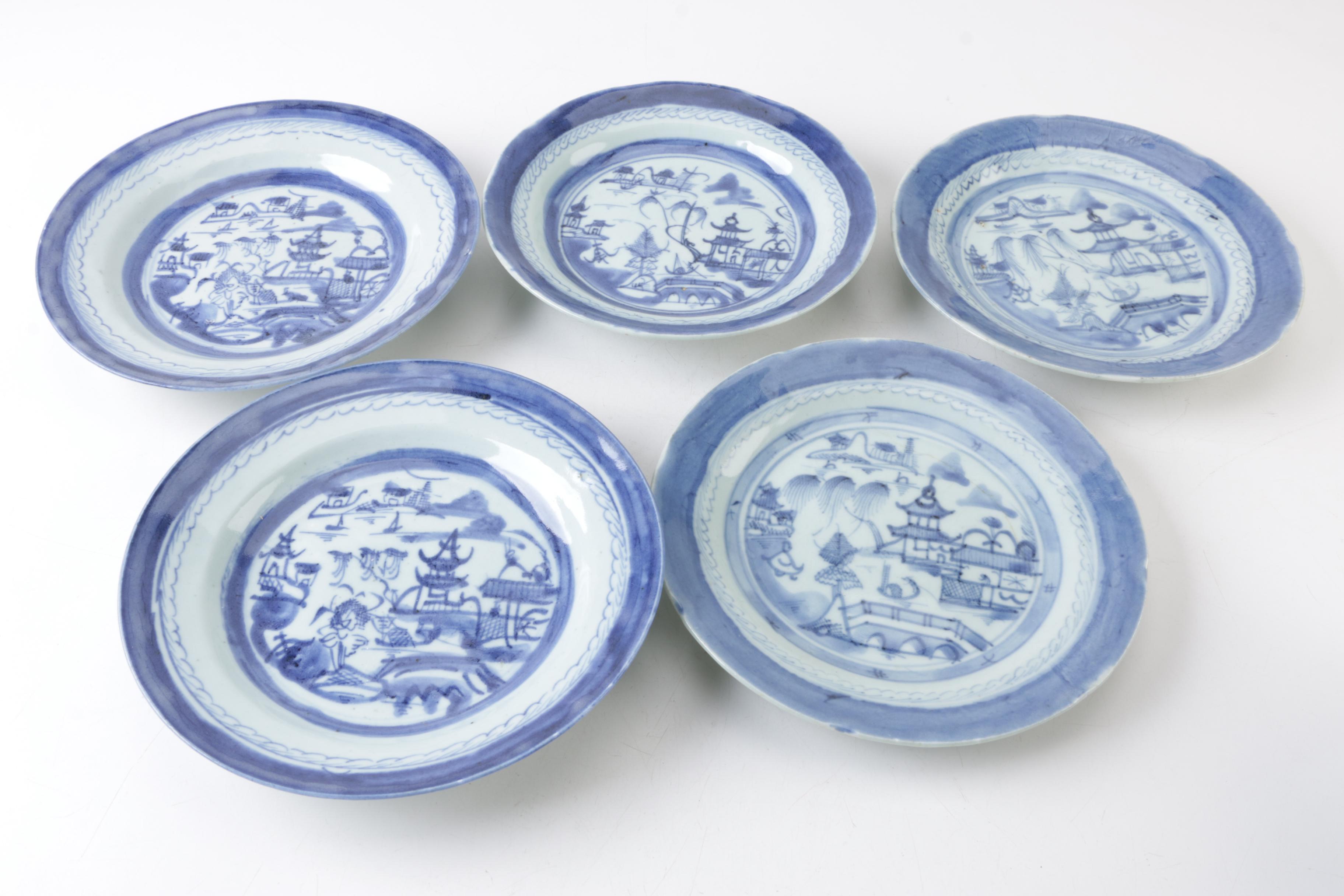 Antique Chinese Export Canton Porcelain Tableware