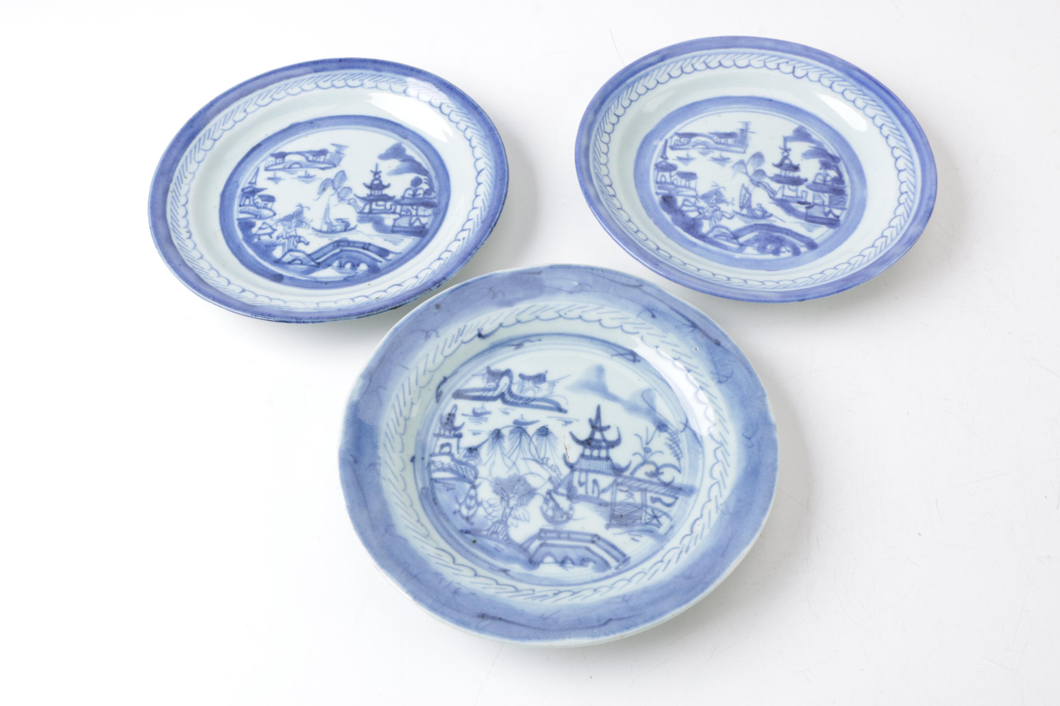 Antique Chinese Export Canton Porcelain Tableware