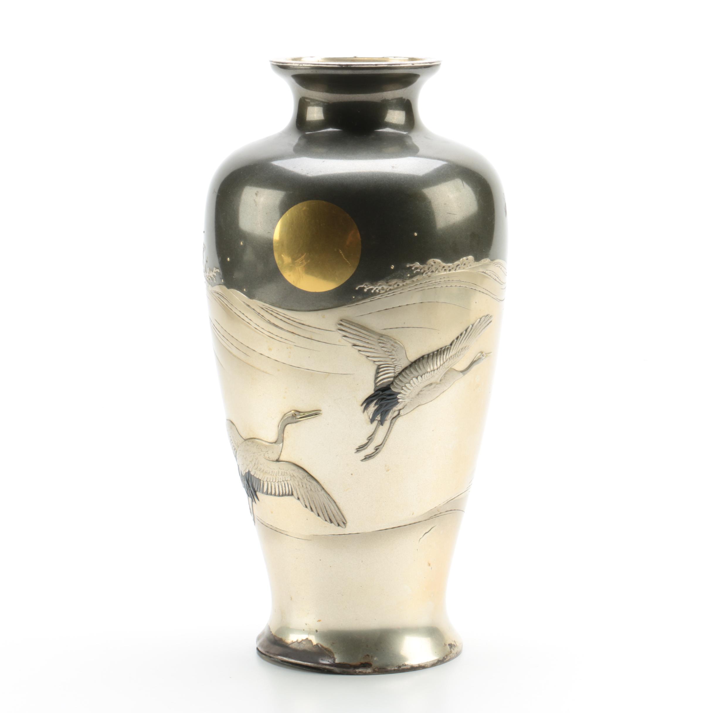 Japanese Mixed Metal Mitsukoshi Vase