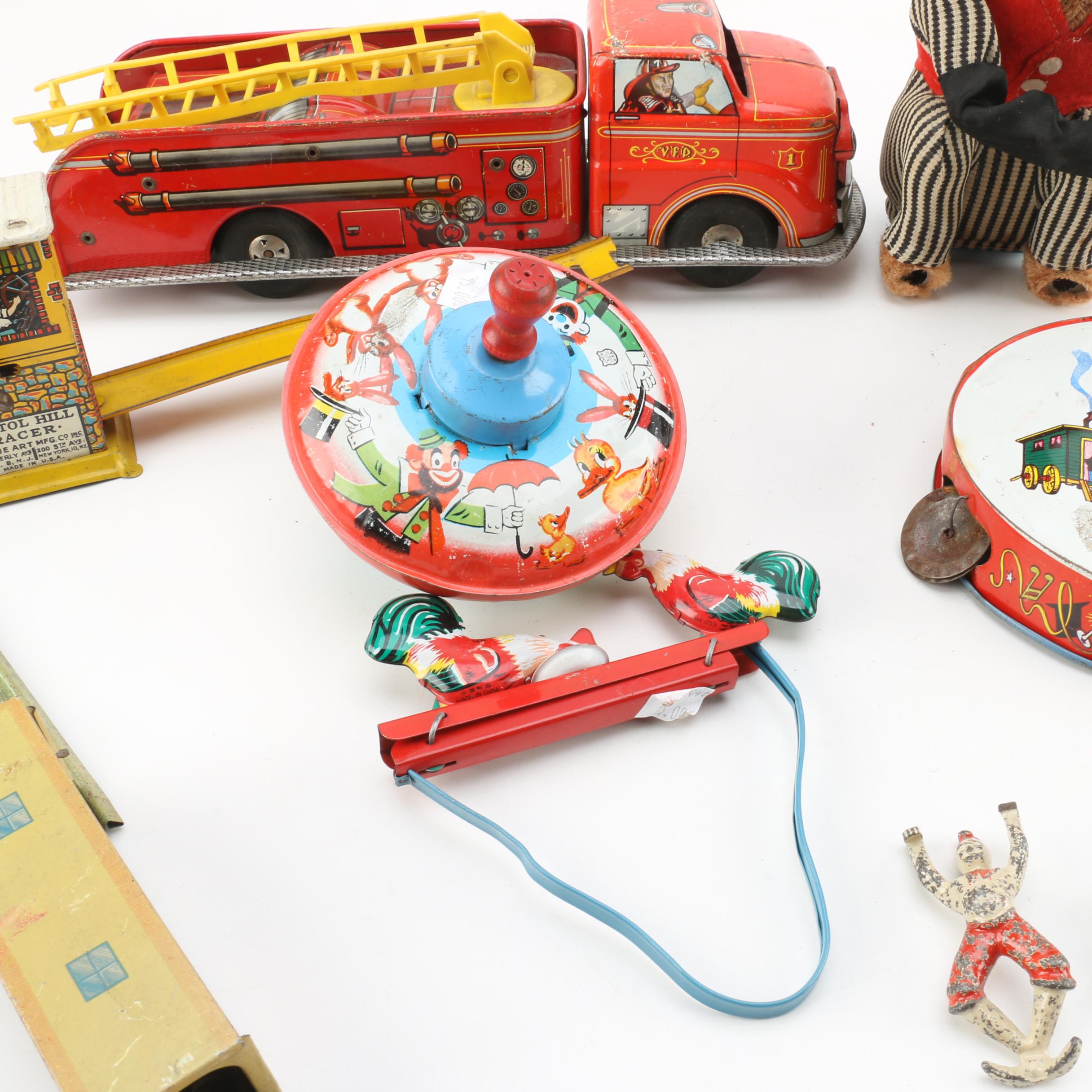 Vintage Cragstan Crapshooting Monkey, Capitol Hill Racer and Other Toys