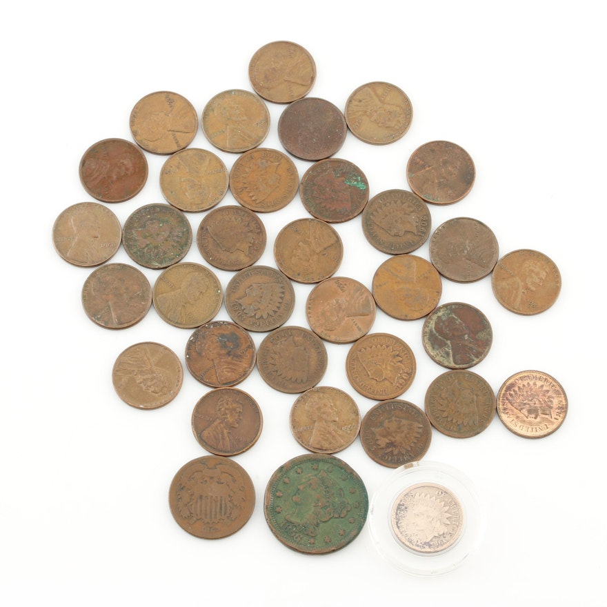 Assortment of Vintage and Antique U.S. One-Cent Coins