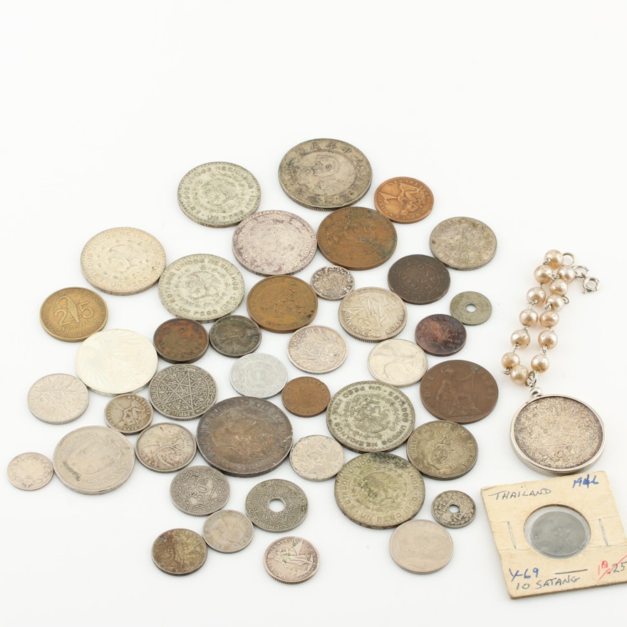 Forty-Three Antique and Vintage Foreign Coins