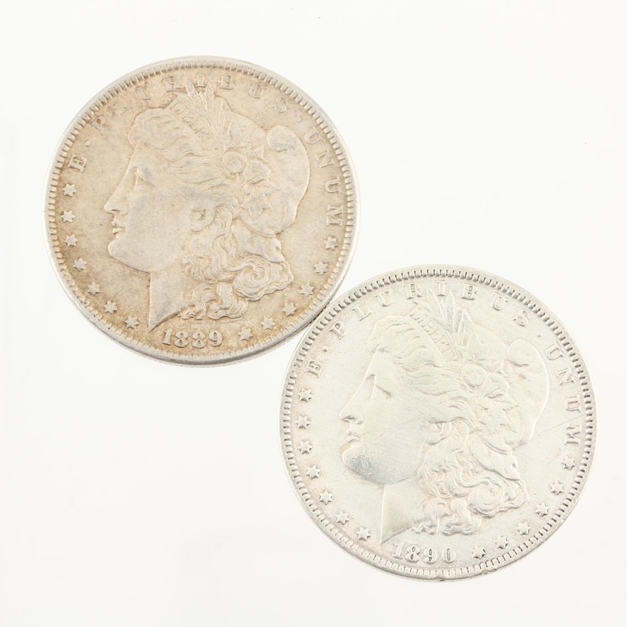 Two Morgan Silver Dollars