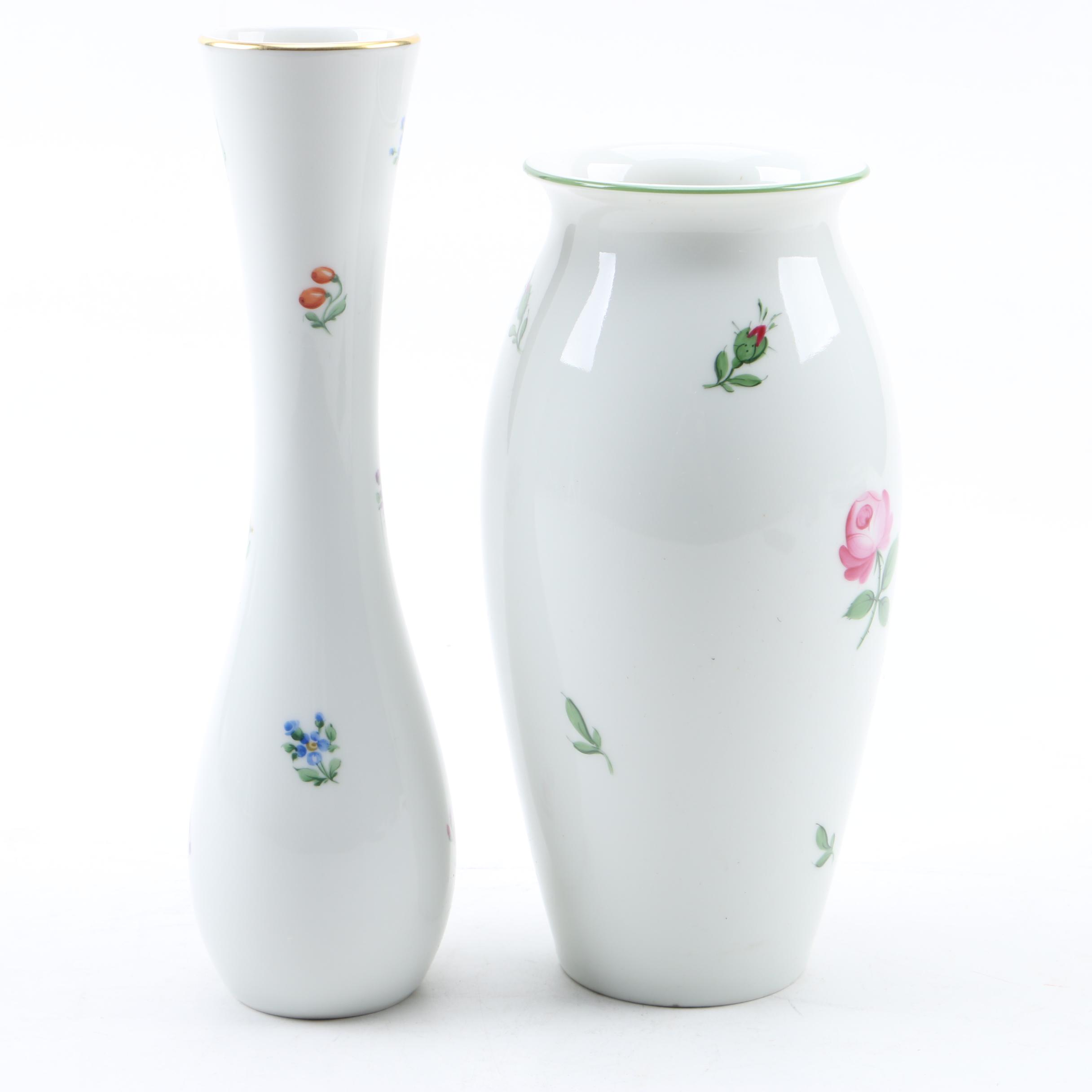 Augarten Wein Austrian Porcelain Vases