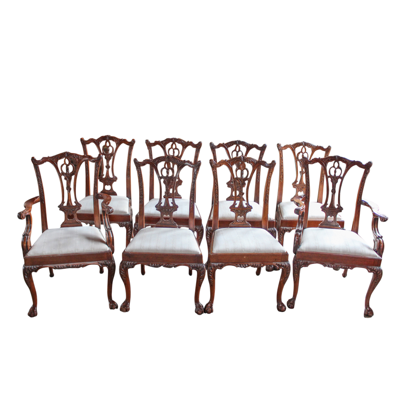 Set of Eight Chippendale Style Dining Chairs