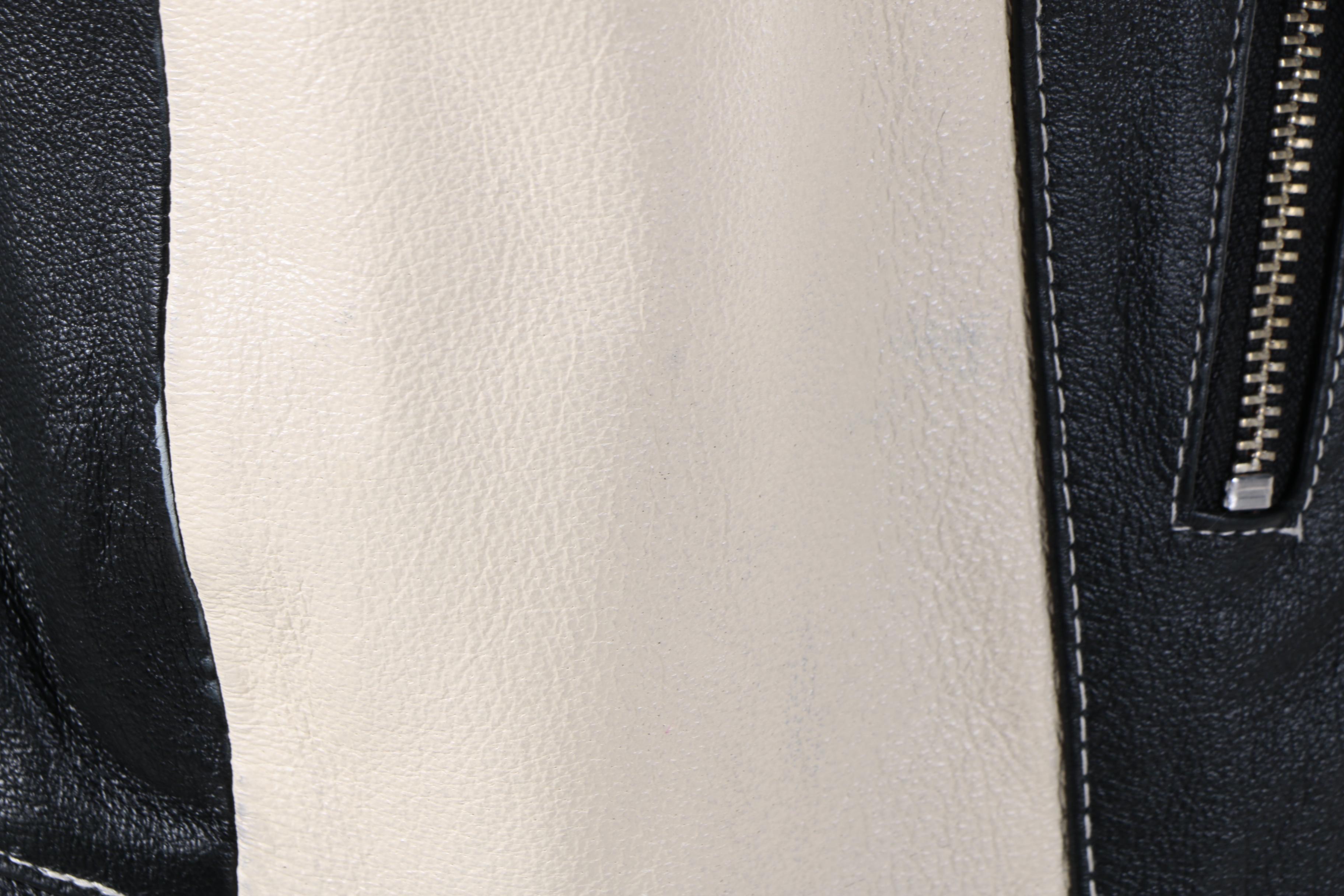 Men's Wilsons Leather Black and White Moto Jacket