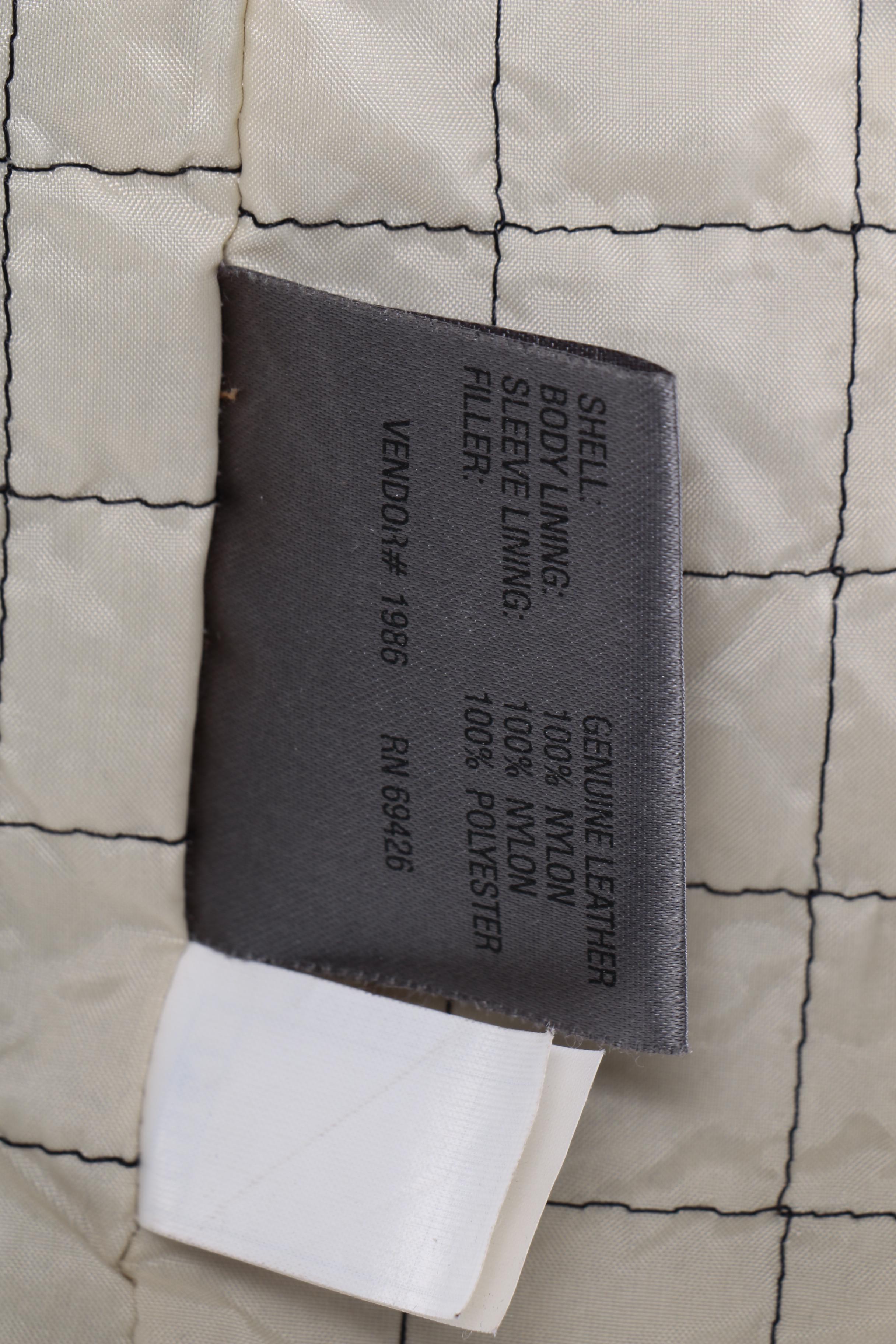 Men's Wilsons Leather Black and White Moto Jacket