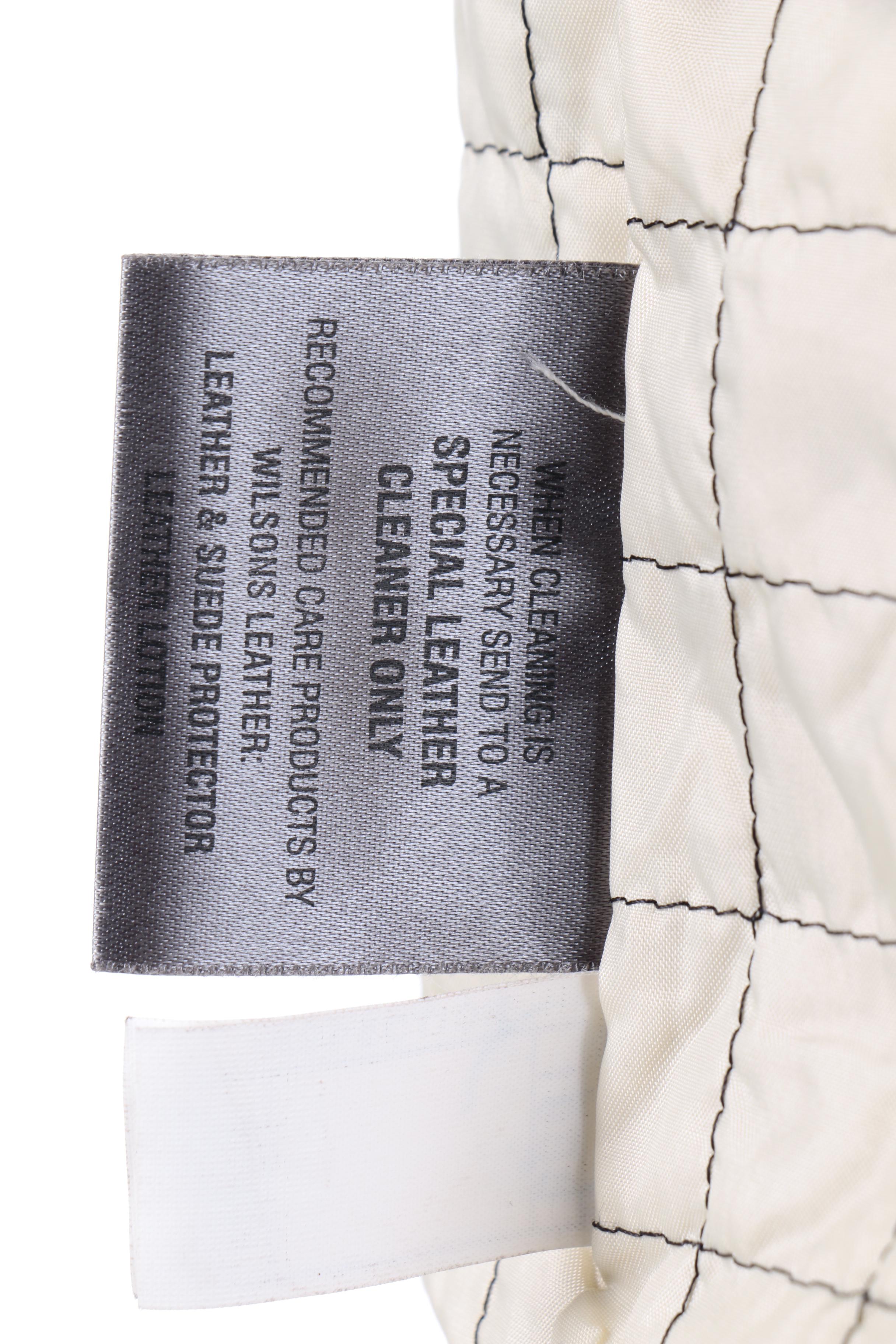 Men's Wilsons Leather Black and White Moto Jacket