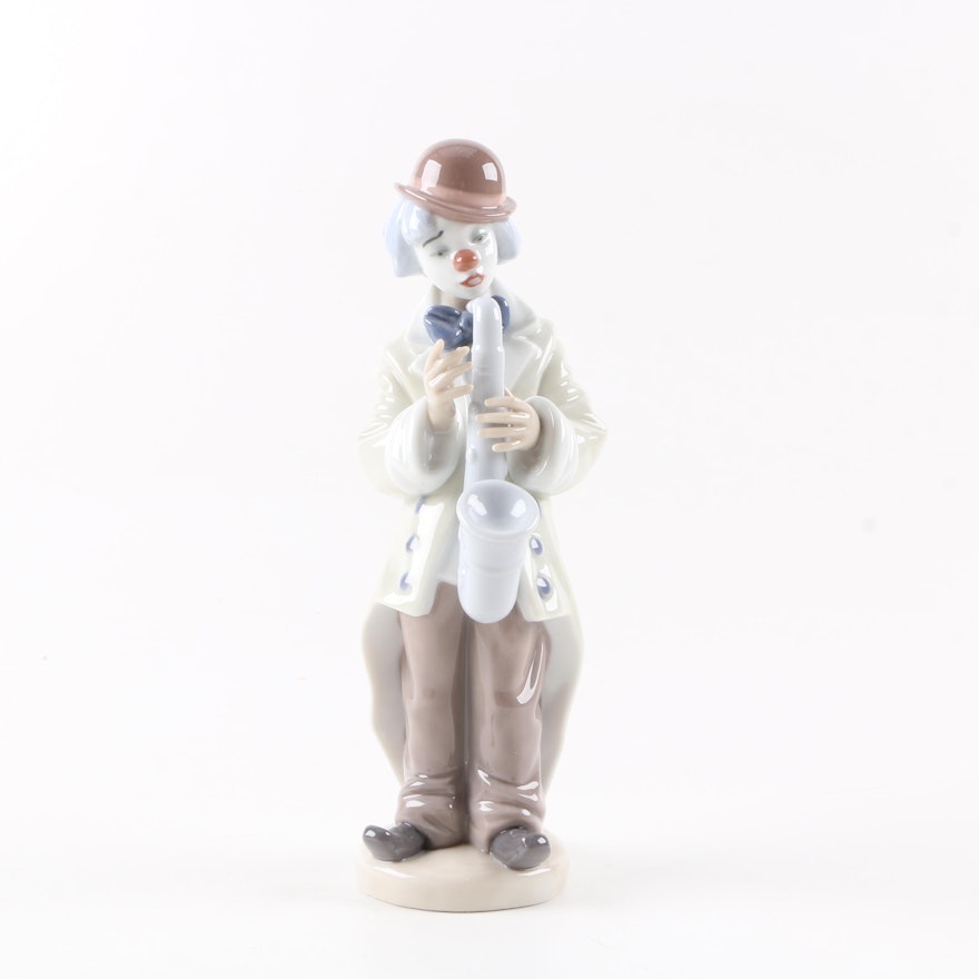 Lladro "Sad Sax" Porcelain Clown Figurine