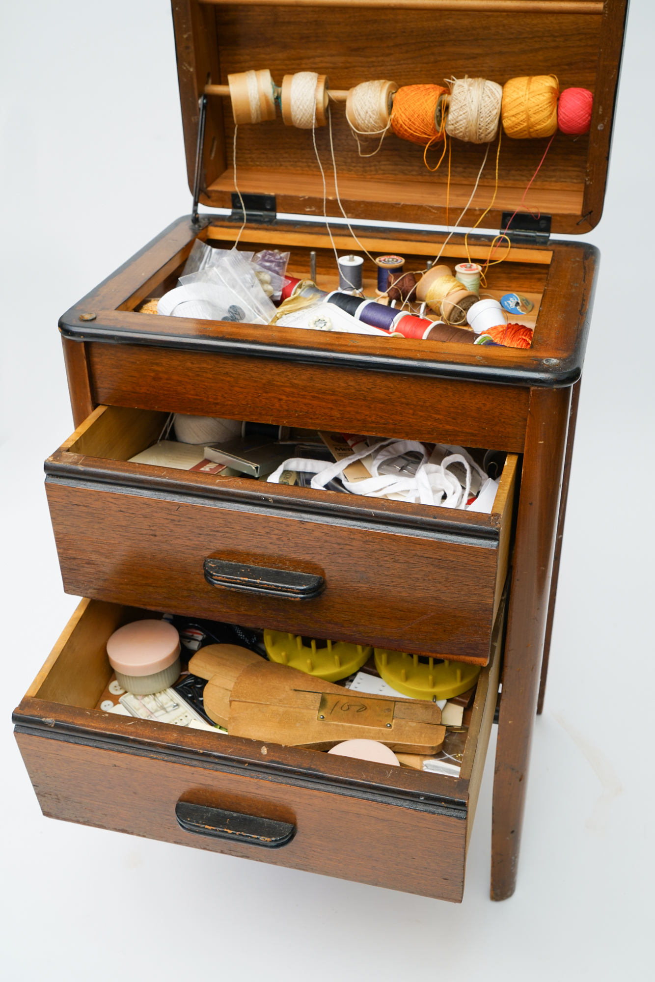Art Deco Wood Sewing Table