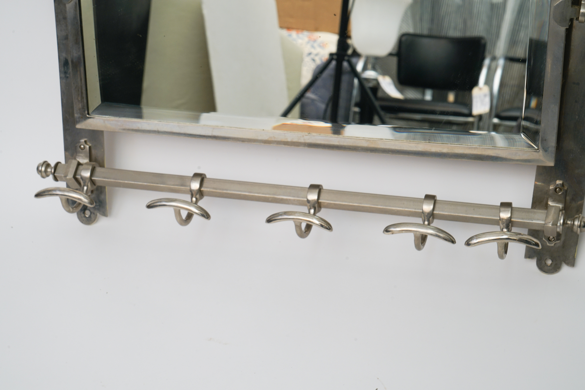 **REWORK**Vintage Nickeled Metal Train Luggage Rack