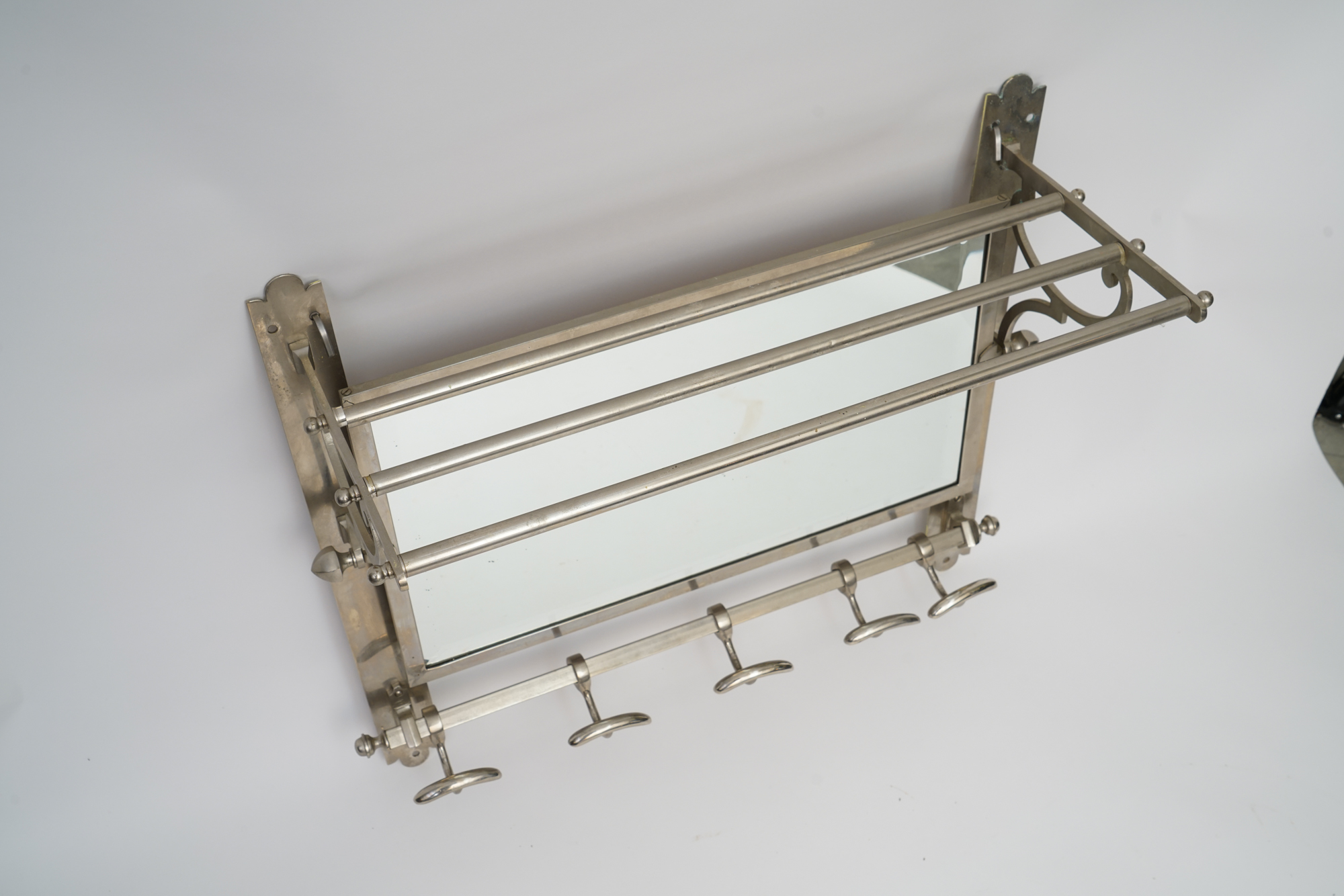 **REWORK**Vintage Nickeled Metal Train Luggage Rack