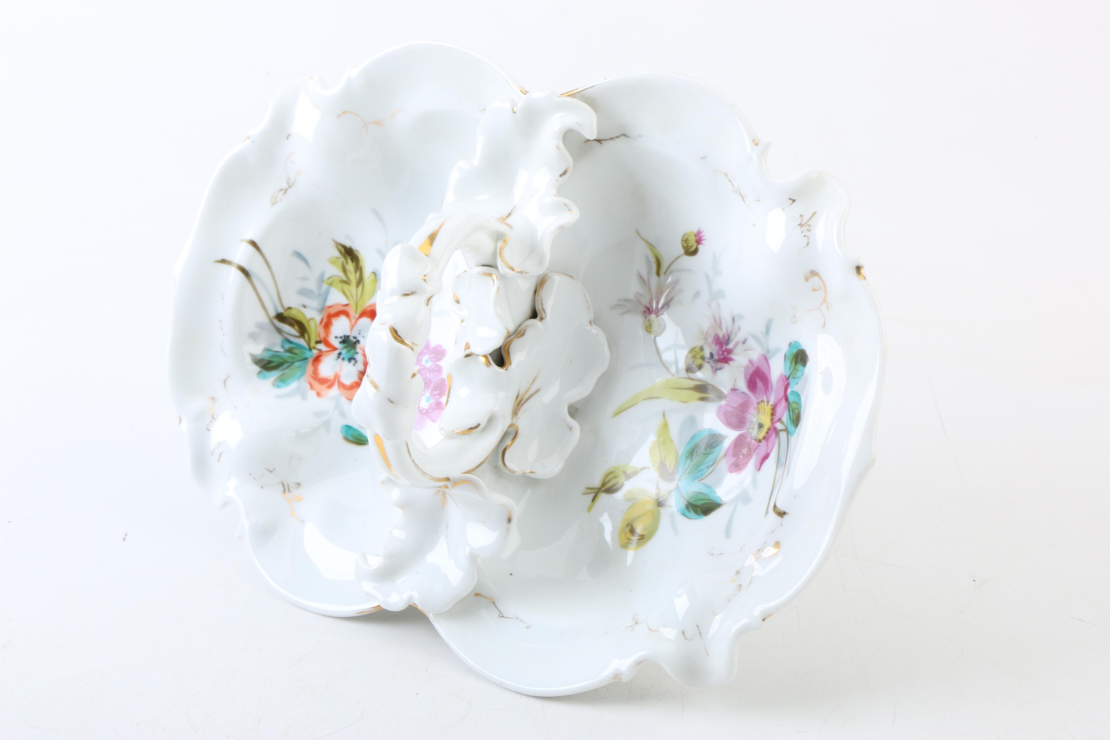 Antique Hand-painted Porcelain Serveware Including Carl Tielsch